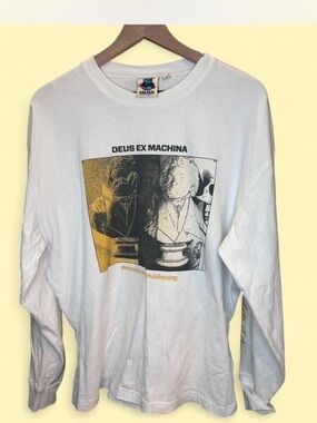 Deus Ex Machina Records White Long Sleeve Graphic Tee